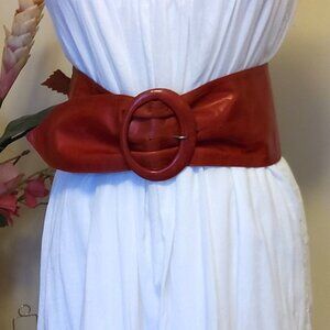 VTG NWOT HYDE Collection Belt Red Genuine Leather Fashion Vintage Belt